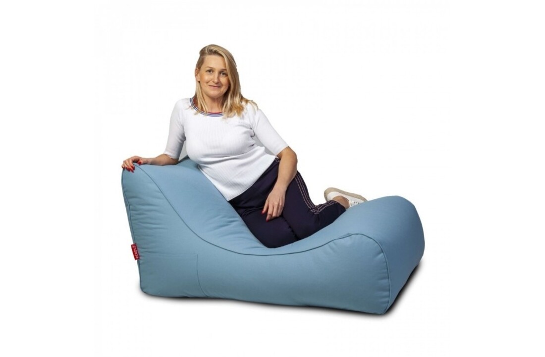 Luxe poef blauw: Zitzak 115x65cm, Wasbaar Polyester