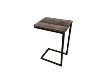 Koffietafel C-vormig | 40x30x62cm | MDF/Metaal | Donkergrijs