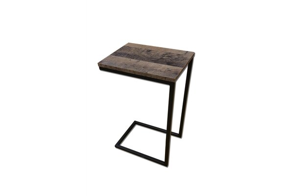 Koffietafel C-vormig | 40x30x62cm | MDF/Metaal | Donkergrijs