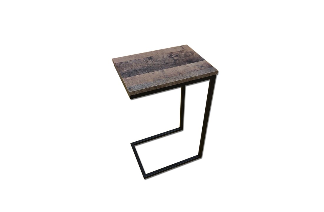 Koffietafel C-vormig | 40x30x62cm | MDF/Metaal | Donkergrijs