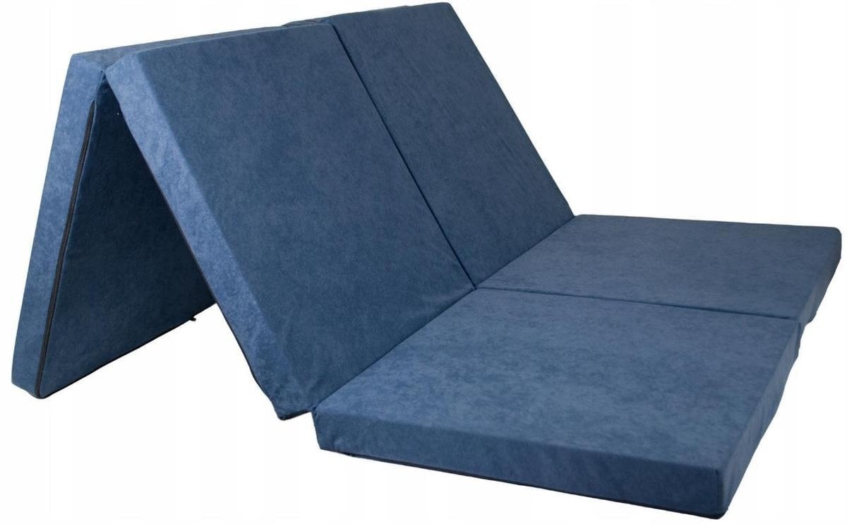 Vouwmatras navy - 2 persoons - 195x120x7cm - Wasbare hoes