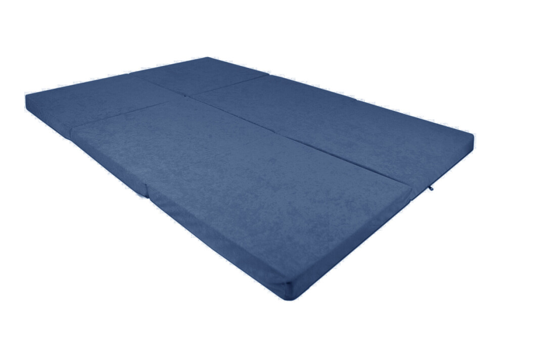 Vouwmatras navy - 2 persoons - 195x120x7cm - Wasbare hoes