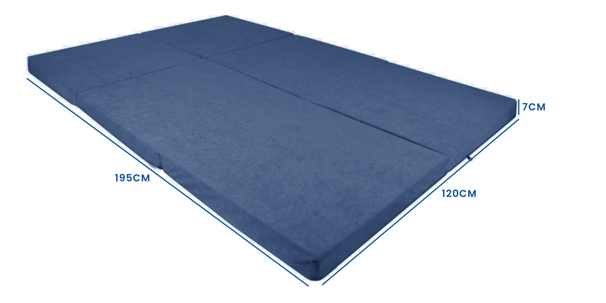 Logeermatras opvouwbaar 2 persoons - 195x120x7cm - Navy Foam