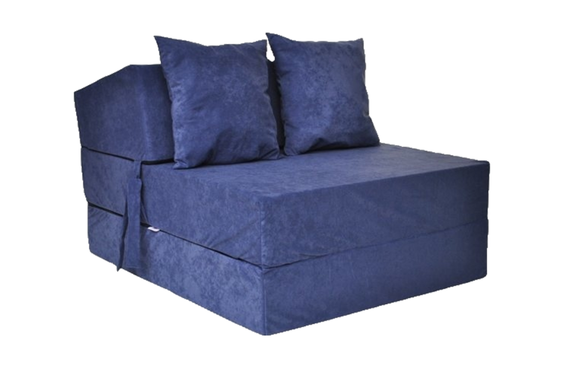 Futon matras blauw - 200x70x15 cm - Opvouwbaar - Velours