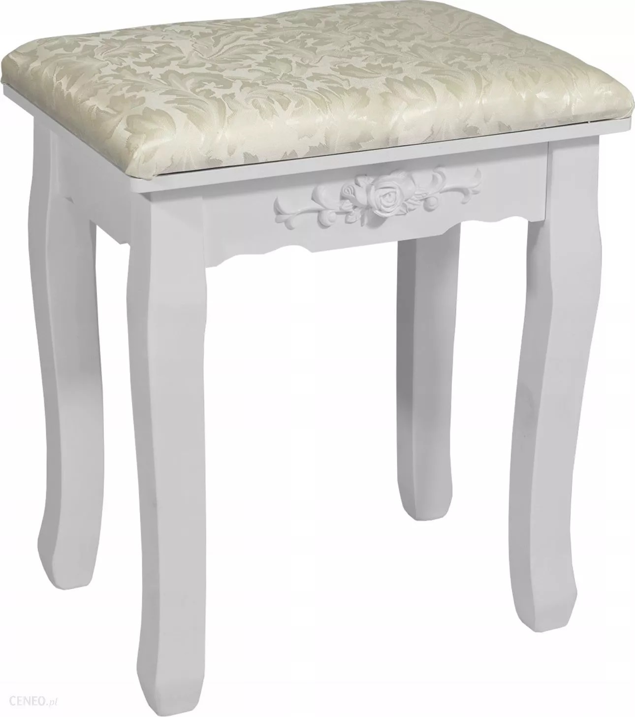 Kaptafel met spiegel en kruk: wit, MDF/grenenhout, 80x40x137cm