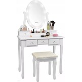 Kaptafel wit led verlichting - 80x40x137cm MDF/grenenhout