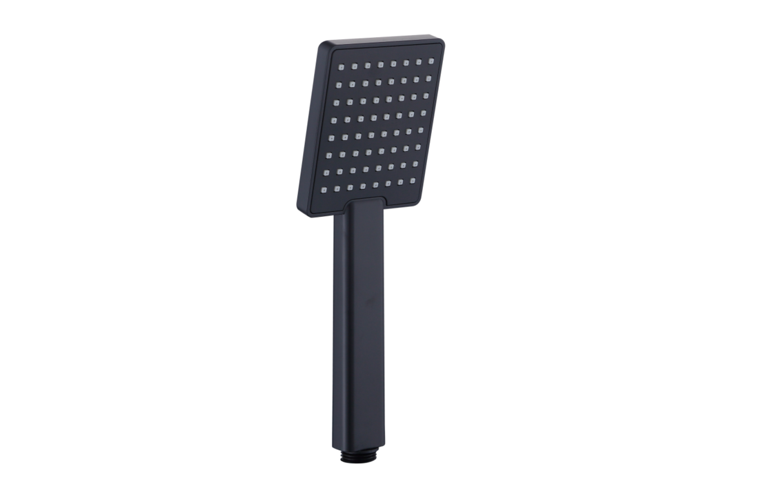 Doucheset Zwart - Luxe Regendouche 20x20cm - RVS Stang - Messing Kraan