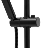 Douchekraan met regendouche - Mat Zwart, 20cm - Messing