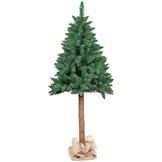 Kunstkerstboom 160 cm groen PVC met grenen stam
