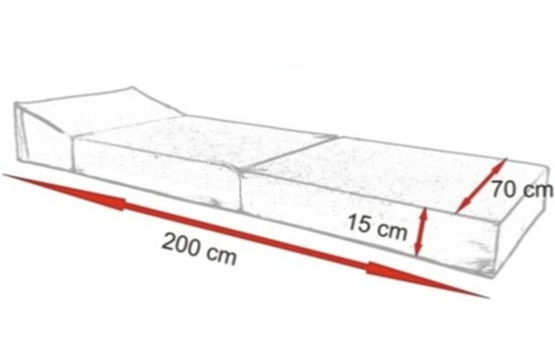 Logeermatras opklapbaar - Luxe 200x70x15cm Paars Foam