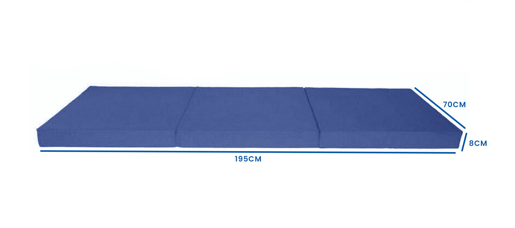 Camping matras opvouwbaar navy 195x70x8 cm foam