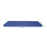 Logeermatras navy blauw - opvouwbaar 195x70x8 cm foam