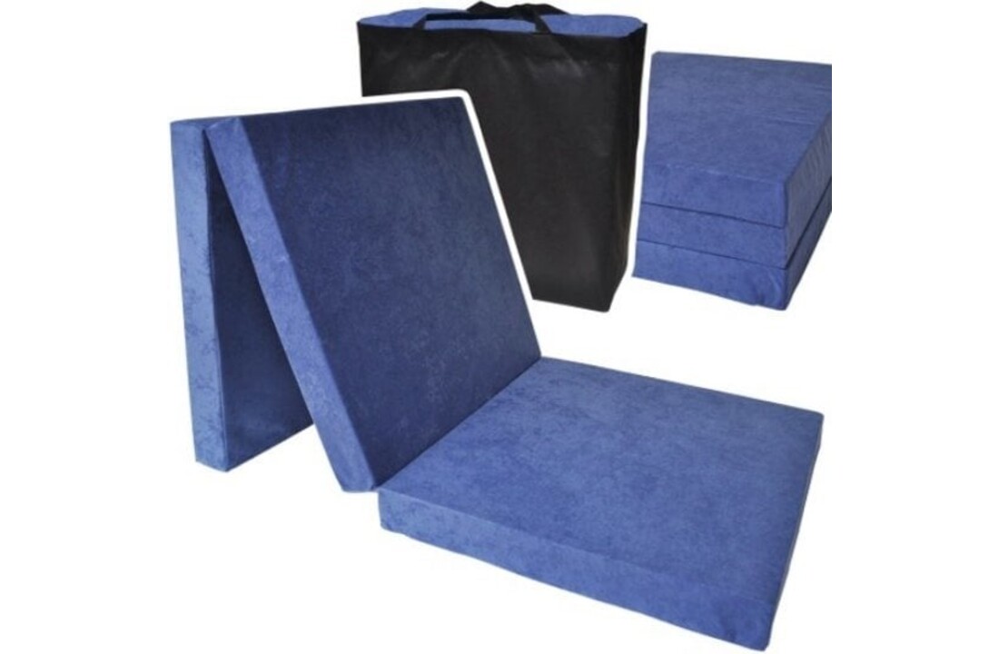Reismatras draagtas - Navy blauw - 195x70x8 cm - Foam
