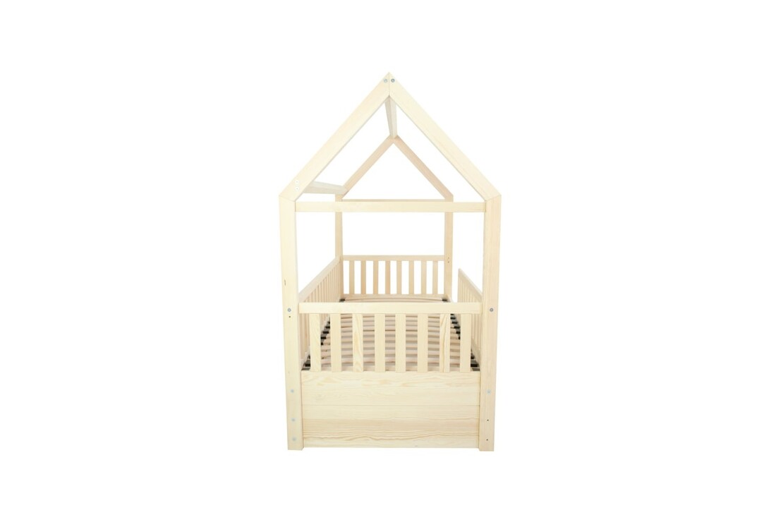 Huisje bed 80x160 cm grenen met lade | Kinderbed naturel