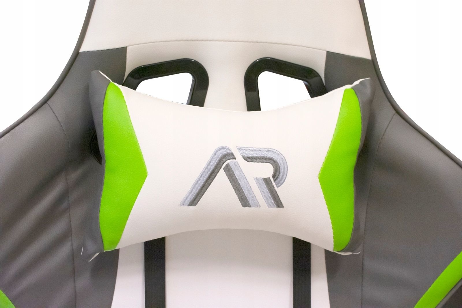 Gamestoel wit grijs lime – Ergonomisch ECO-leer, 160° kantelbaar