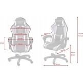 Gaming stoel met kussens, ergonomisch wit-grijs-limoen ECO-leer