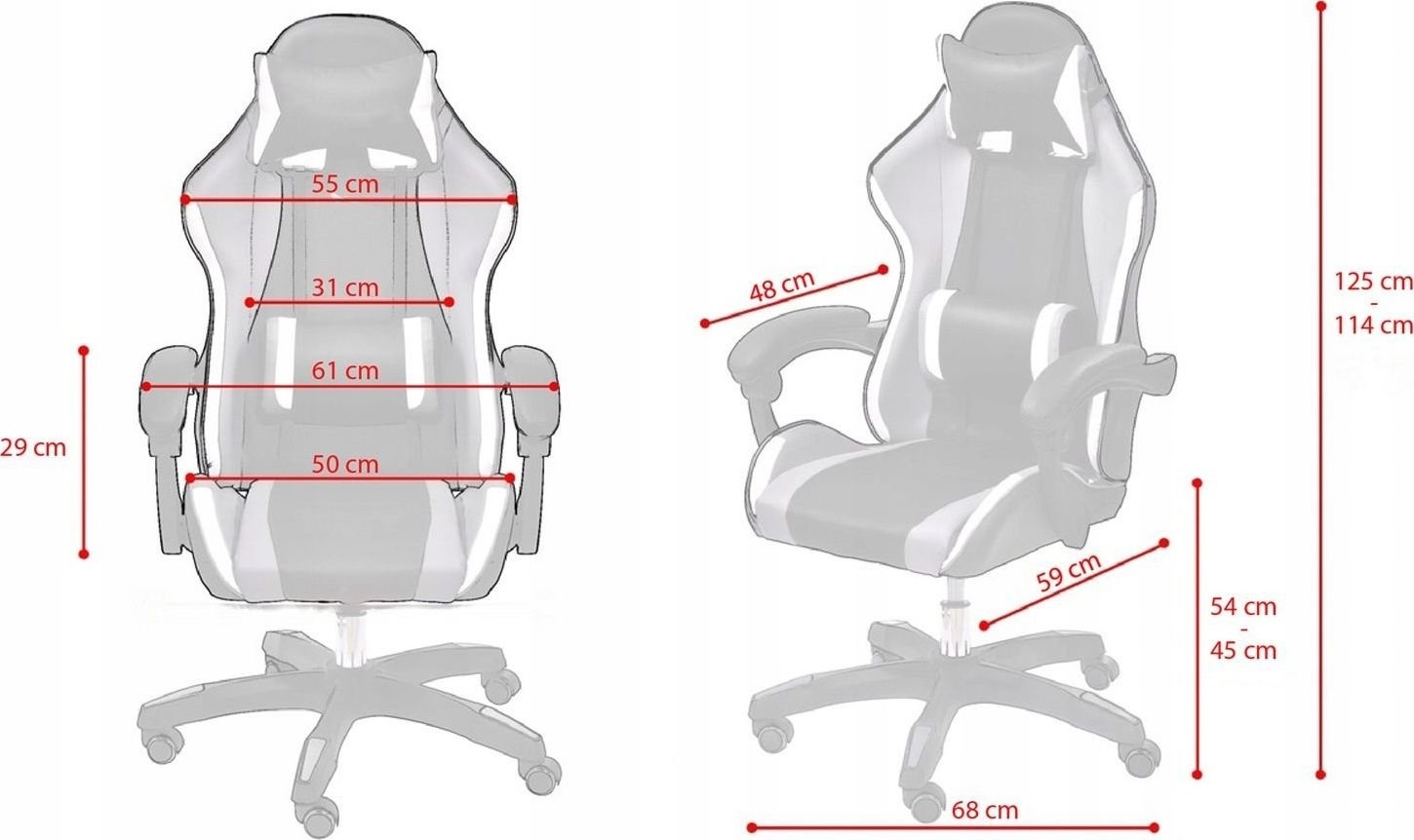 Gaming stoel met kussens, ergonomisch wit-grijs-limoen ECO-leer