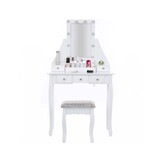 Make-uptafel met led verlichting - Wit Hout & MDF - 147x80x40cm