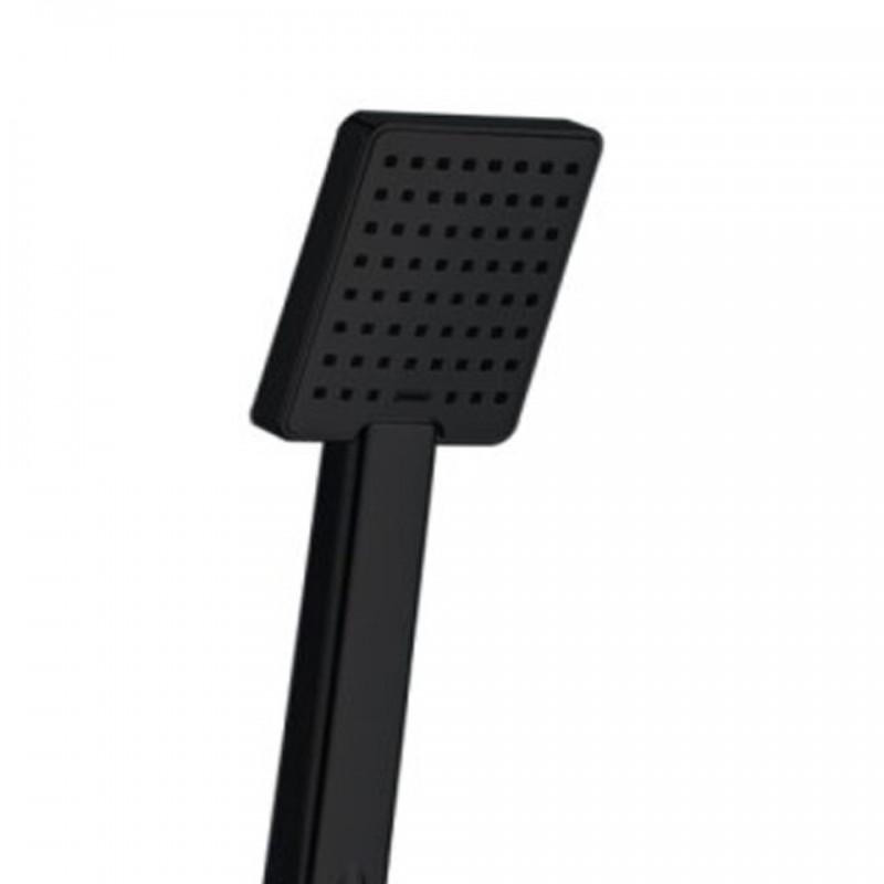 Doucheset zwart: Regendouche 30cm, Thermostaatkraan, Matzwart Messing/RVS