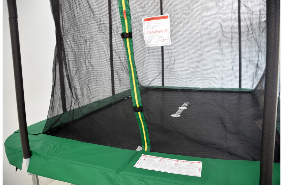 Trampoline rechthoekig - 318 x 253 cm - met net - groen