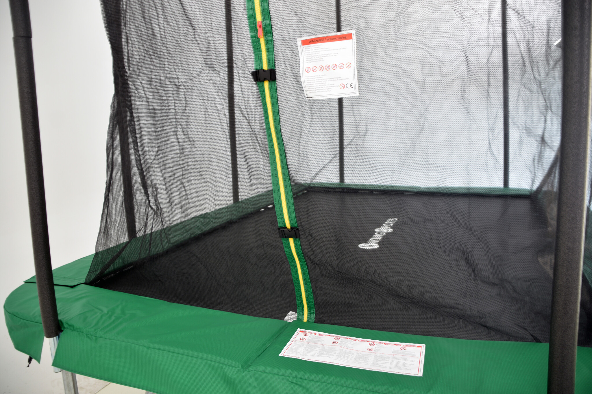 Trampoline rechthoekig - 318 x 253 cm - met net - groen