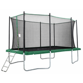 Trampoline rechthoekig - 318 x 253 cm - met net - groen