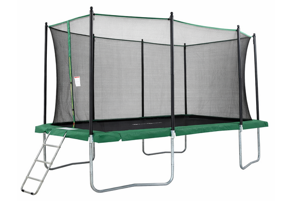 Trampoline rechthoekig - 318 x 253 cm - met net - groen