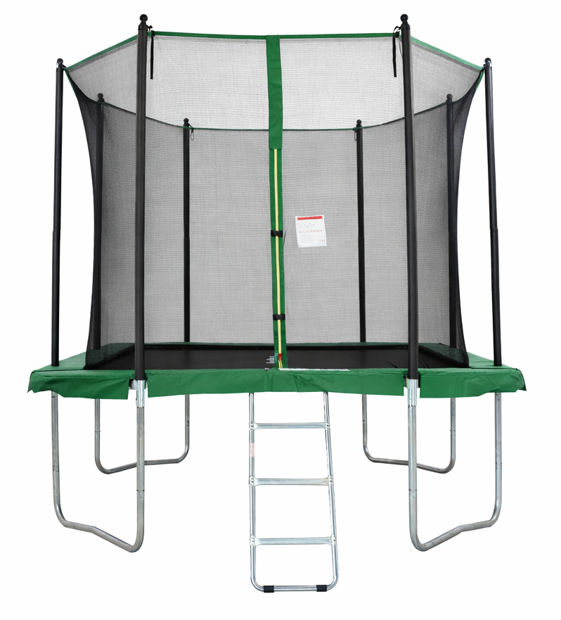 Trampoline rechthoekig - 318 x 253 cm - met net - groen