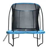 Trampoline rechthoekig - 373 x 253 cm - met net - lichtblauw
