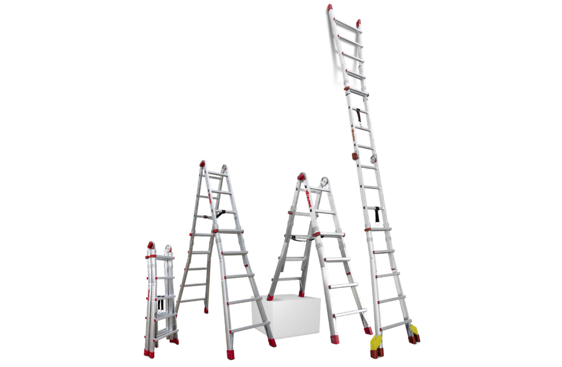 Vouwladder - uitschuifbaar - werkhoogte 4,70 m - aluminium