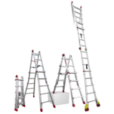 Vouwladder - uitschuifbaar - werkhoogte 4,70 m - aluminium
