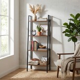 Open boekenkast met 4 schappen - bruin & zwart