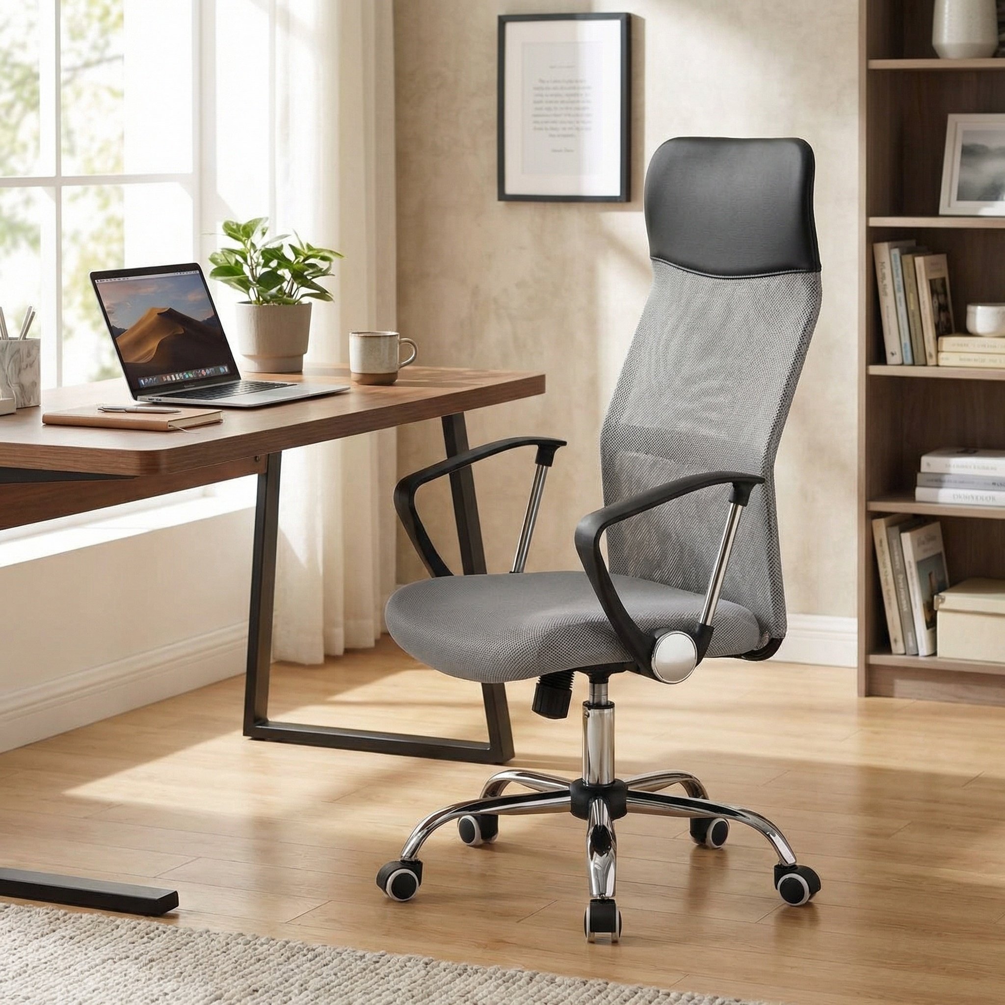 Bureaustoel ergonomisch - grijs - Sydney design - ademend