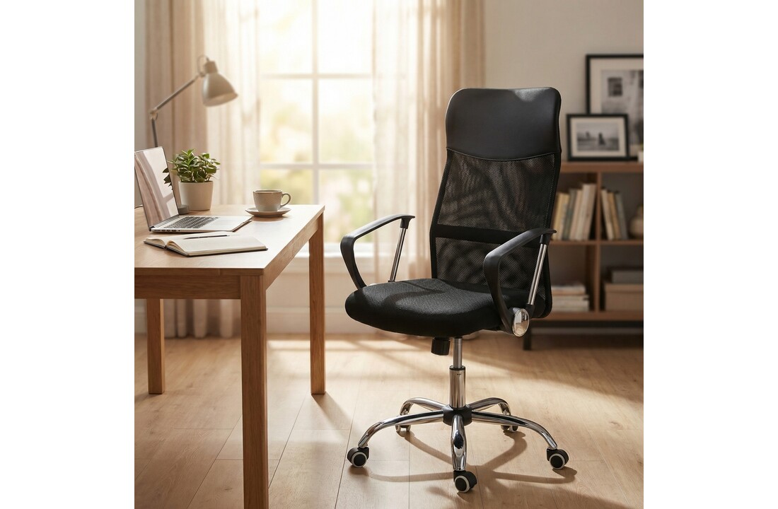 Bureaustoel - geventileerde rugleuning - zwart - verstelbaar