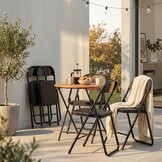 Klapstoelen - set van 4 - 77,5x43x43,5 cm - zwart