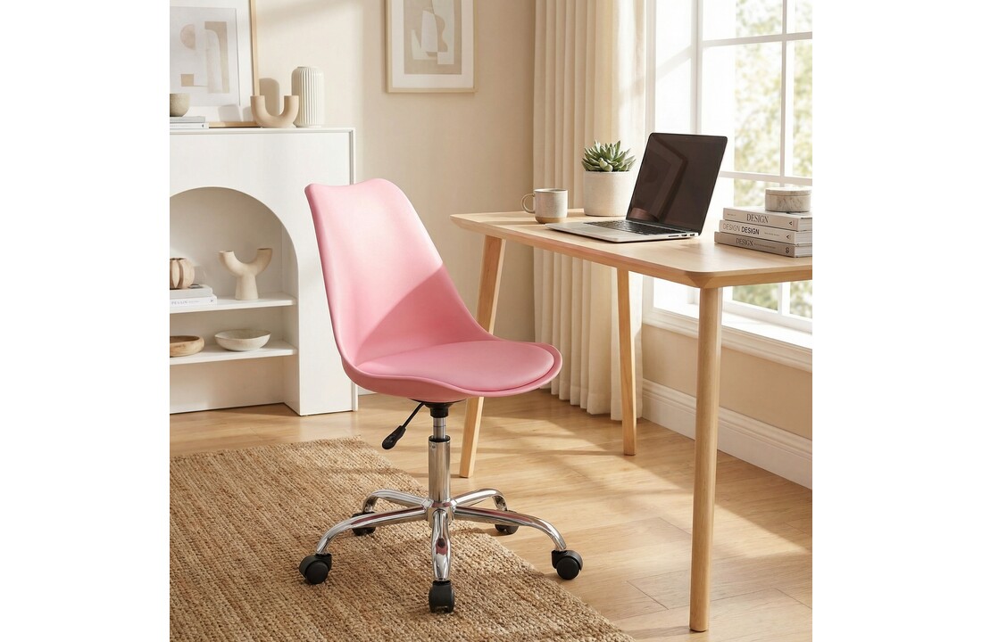 Moderne bureaustoel - roze - hoogte verstelbaar