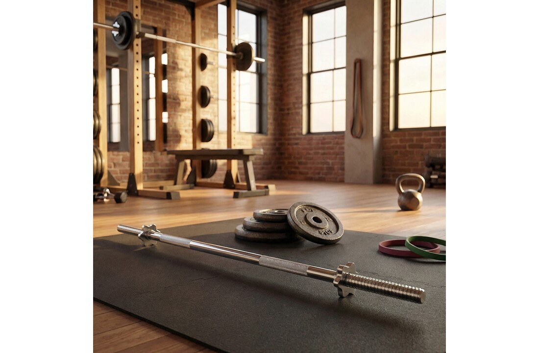 Halterstang voor gewichten - recht - 165 cm breed - met schroefklemmen - 25 mm diameter