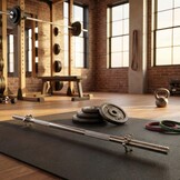 Halterstang voor gewichten - recht - 165 cm breed - met schroefklemmen - 25 mm diameter