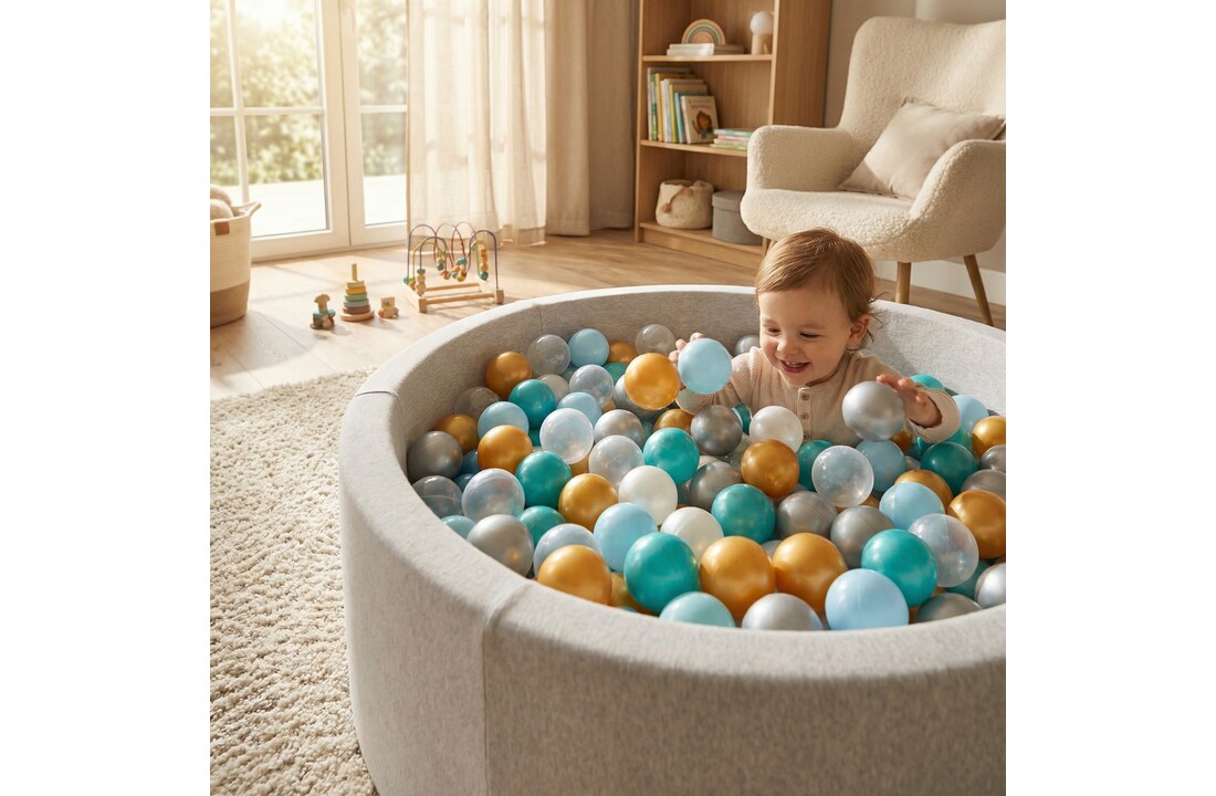 Ballenbak ballen 1000 stuks 7cm, goud, zilver, transparant, turqoise, lichtblauw