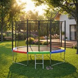 Trampoline regenboog 305 cm - met veiligheidsnet & ladder - tot 120 kg