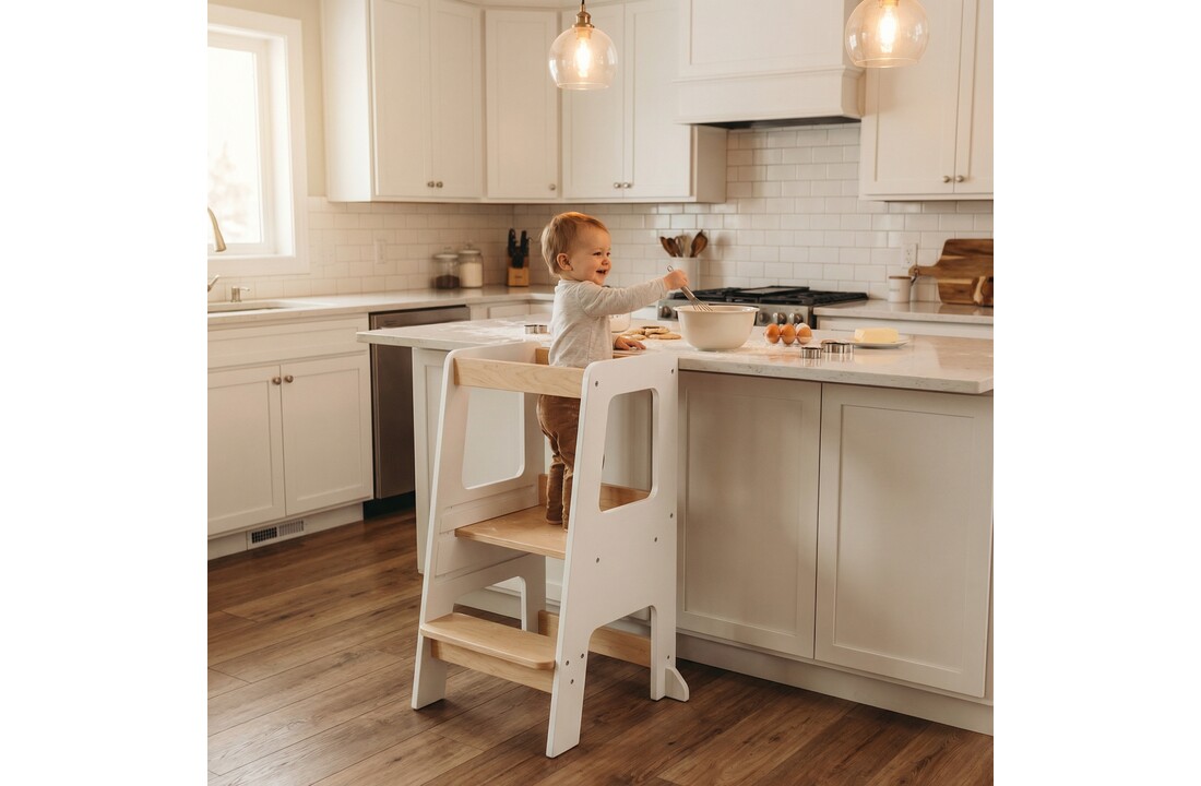 Leertoren in - keukenhulp - in hoogte verstelbaar - 43x50x90 cm