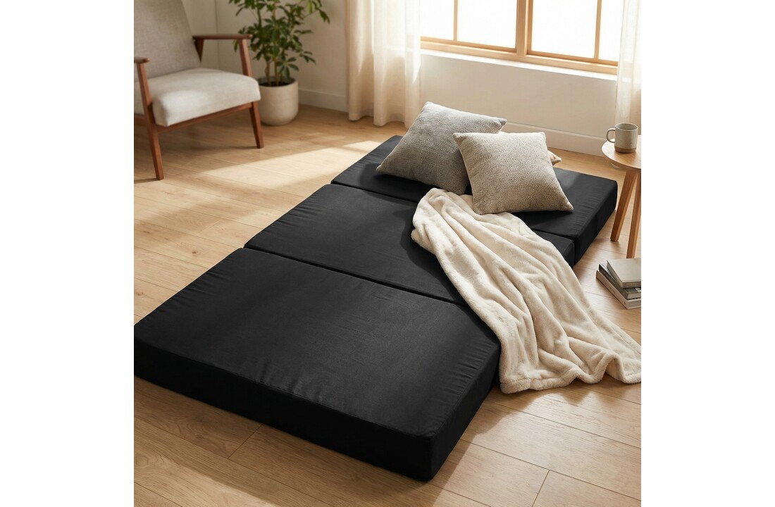 Logeermatras - camping matras - reismatras - opvouwbaar matras - 80 x 200 x 10 - zwart