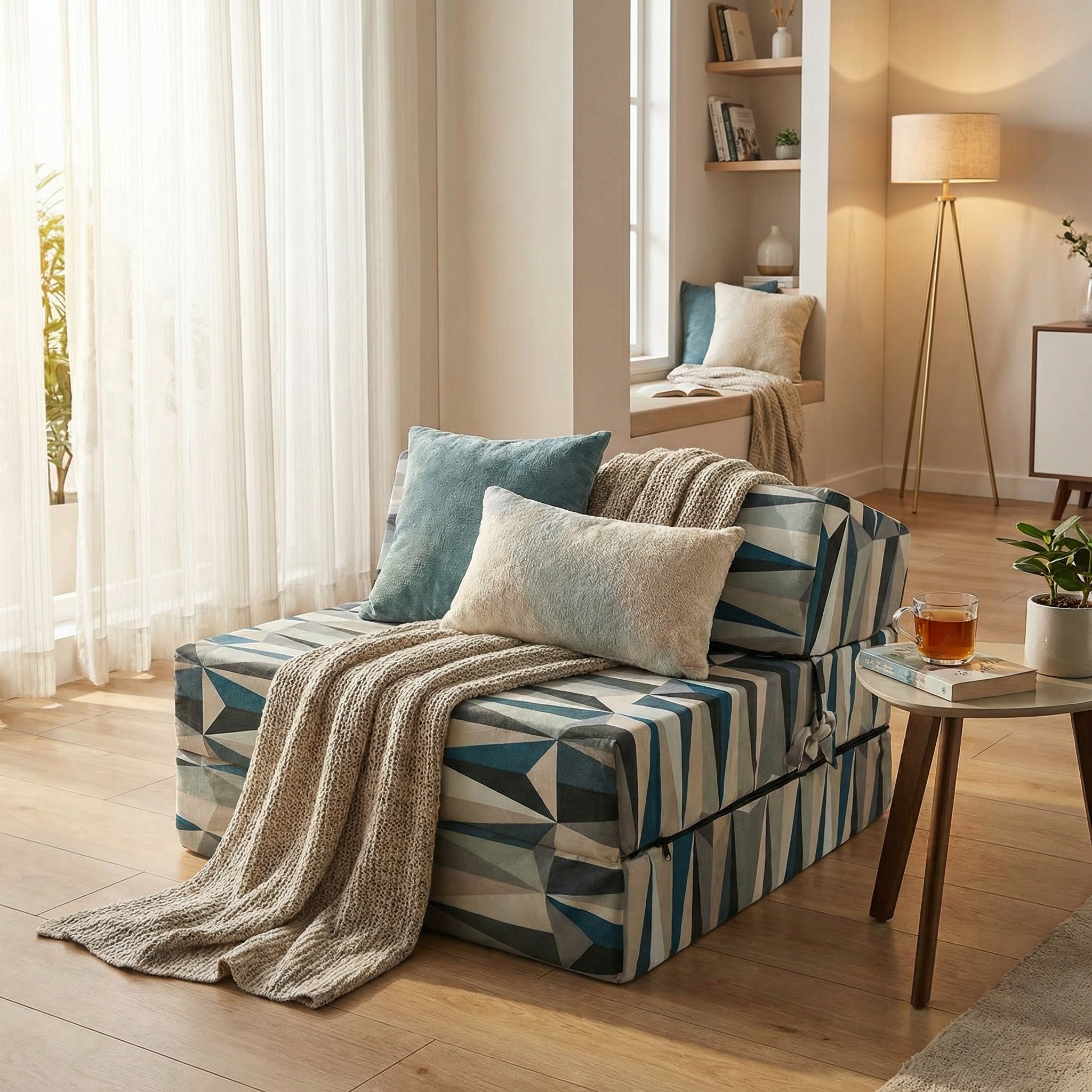 Opvouwbaar matras - Wasbare hoes - 200cm x 90cm x 15cm - Modern