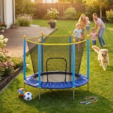 Trampoline met net - Ø 140 cm - tot 45 kg - blauw geel
