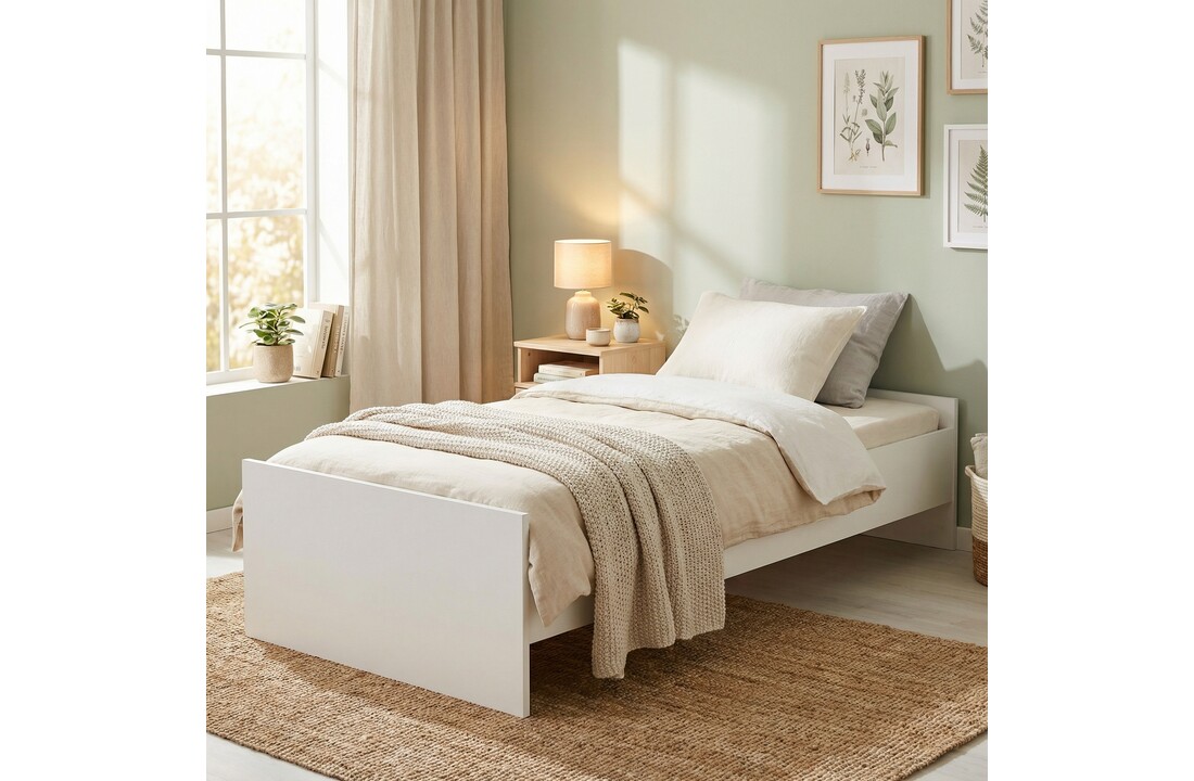 Tienerbed 190x90 cm - wit - met lattenbodem