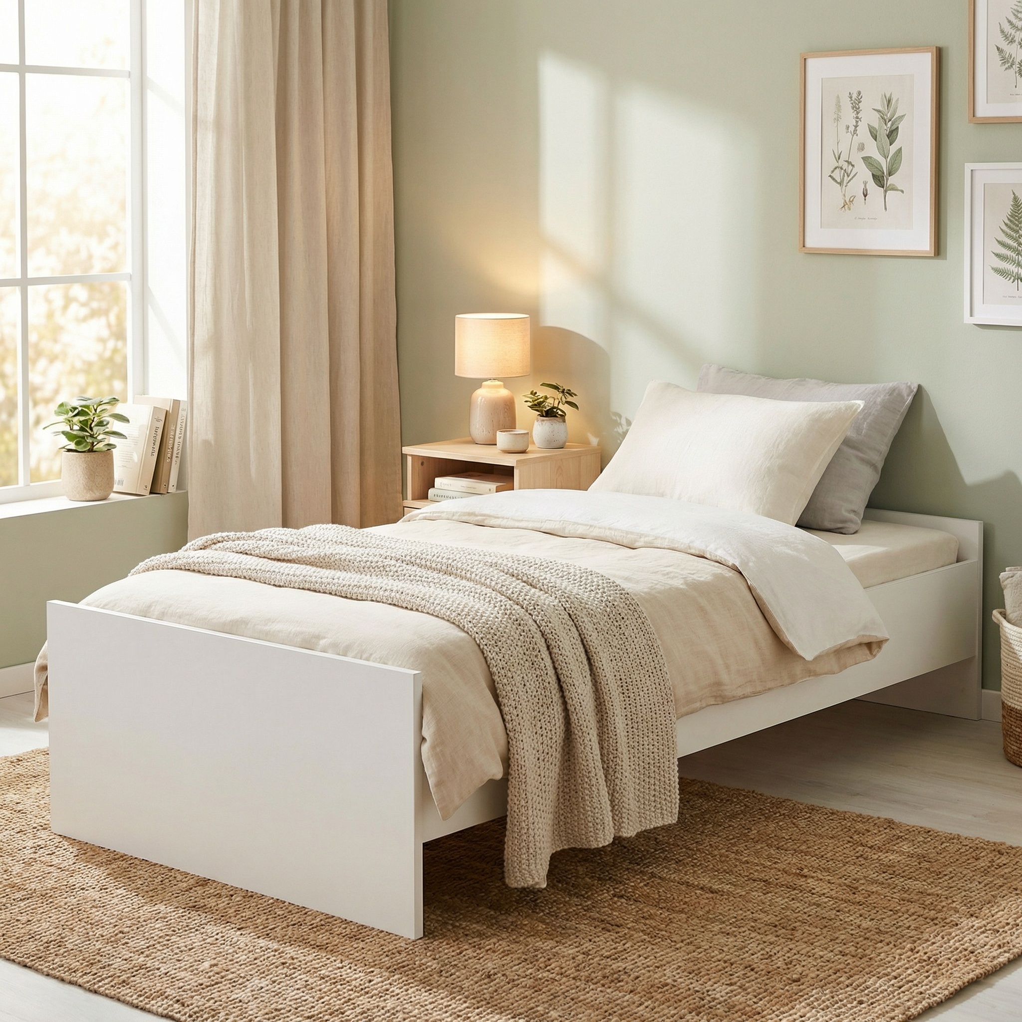 Tienerbed 190x90 cm - wit - met lattenbodem