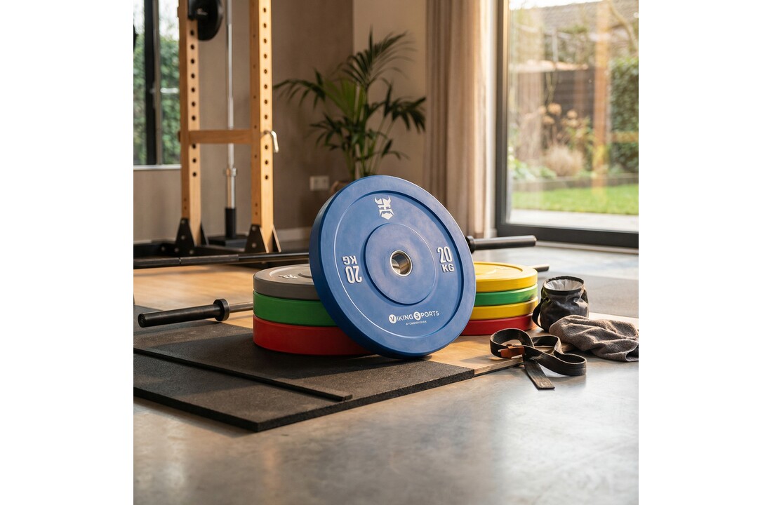Bumper plates - rubberen halterschijf - 20 kg - Ø 45cm - blauw