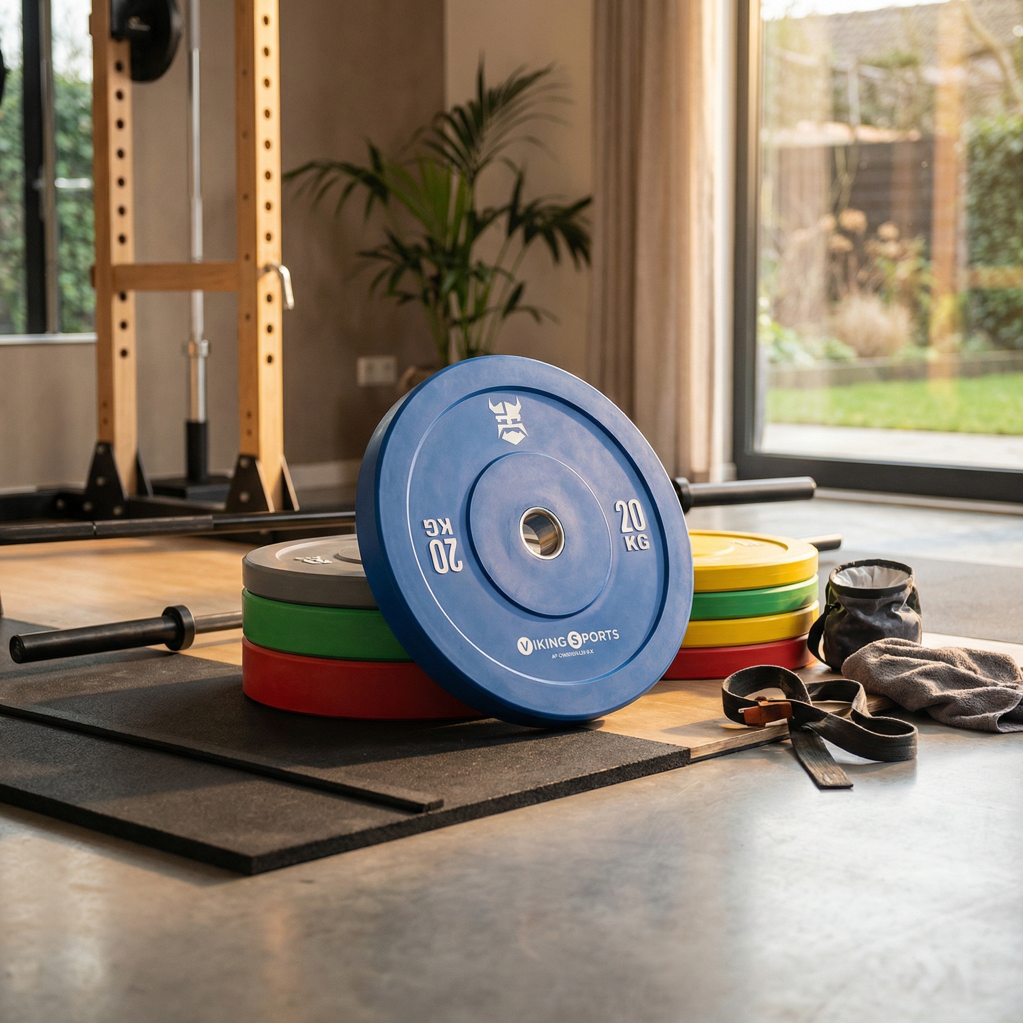 Bumper plates - rubberen halterschijf - 20 kg - Ø 45cm - blauw