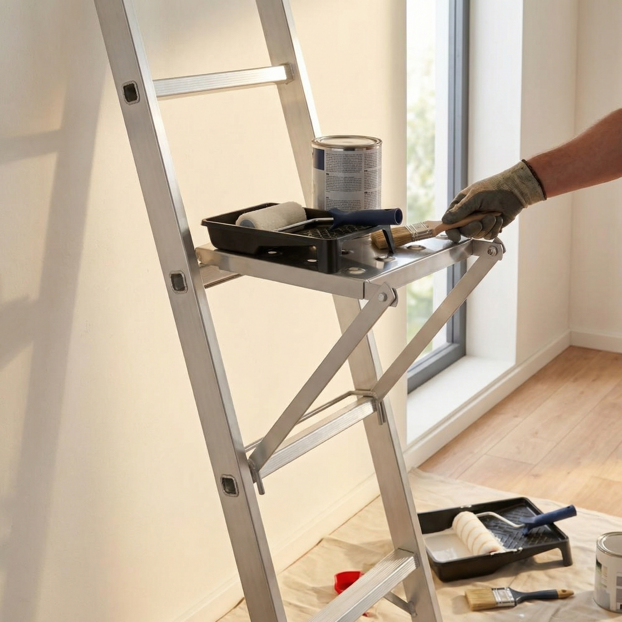 Ladderbankje - ladder sport - staal - 26x26 cm - tot 150 kg