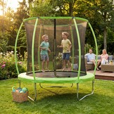Trampoline 244 cm rond - met veiligheidsnet – groen/zwart